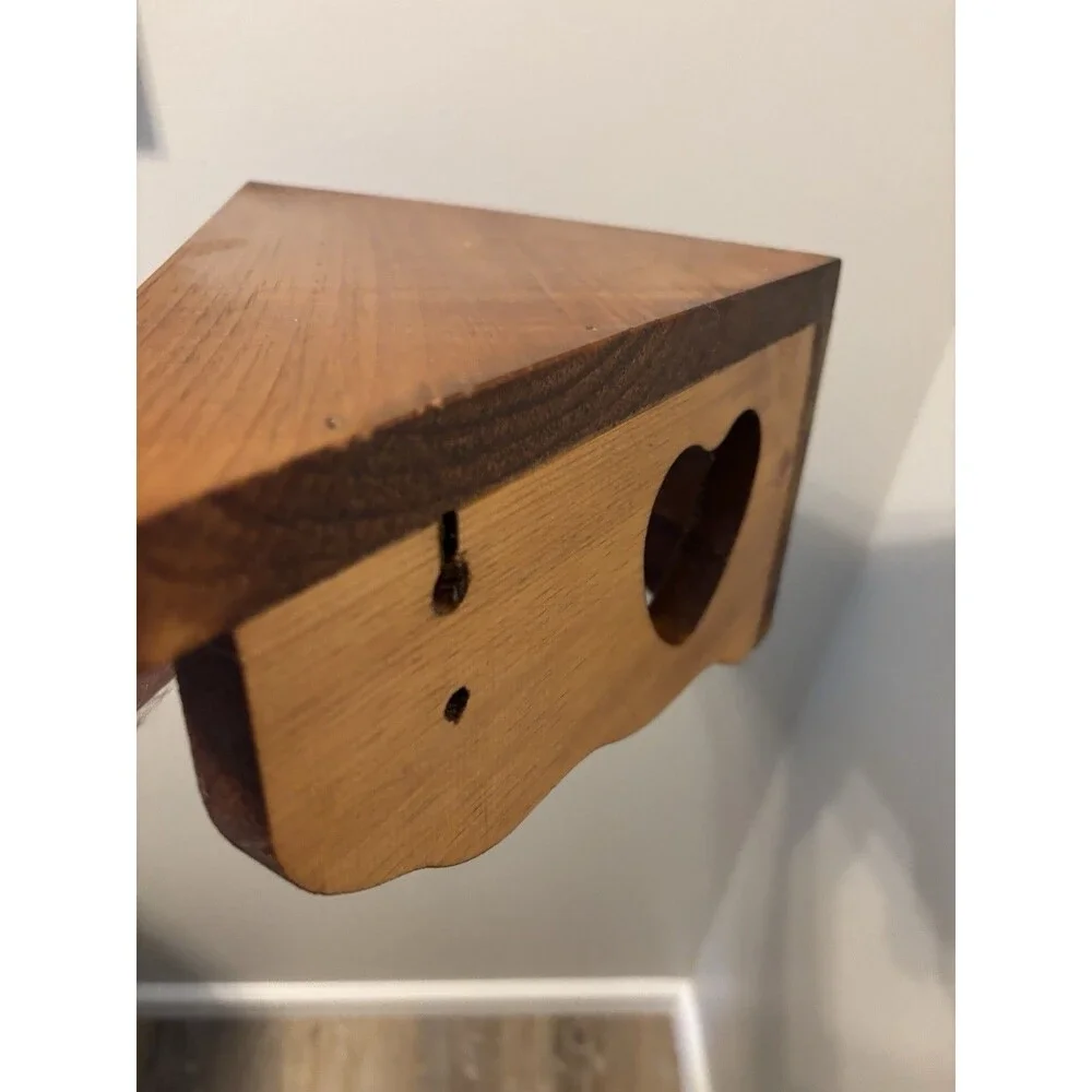 Set Of 2 Heart Cut Out Corner Shelves Wood Cottage Core Handmade Rustic Country